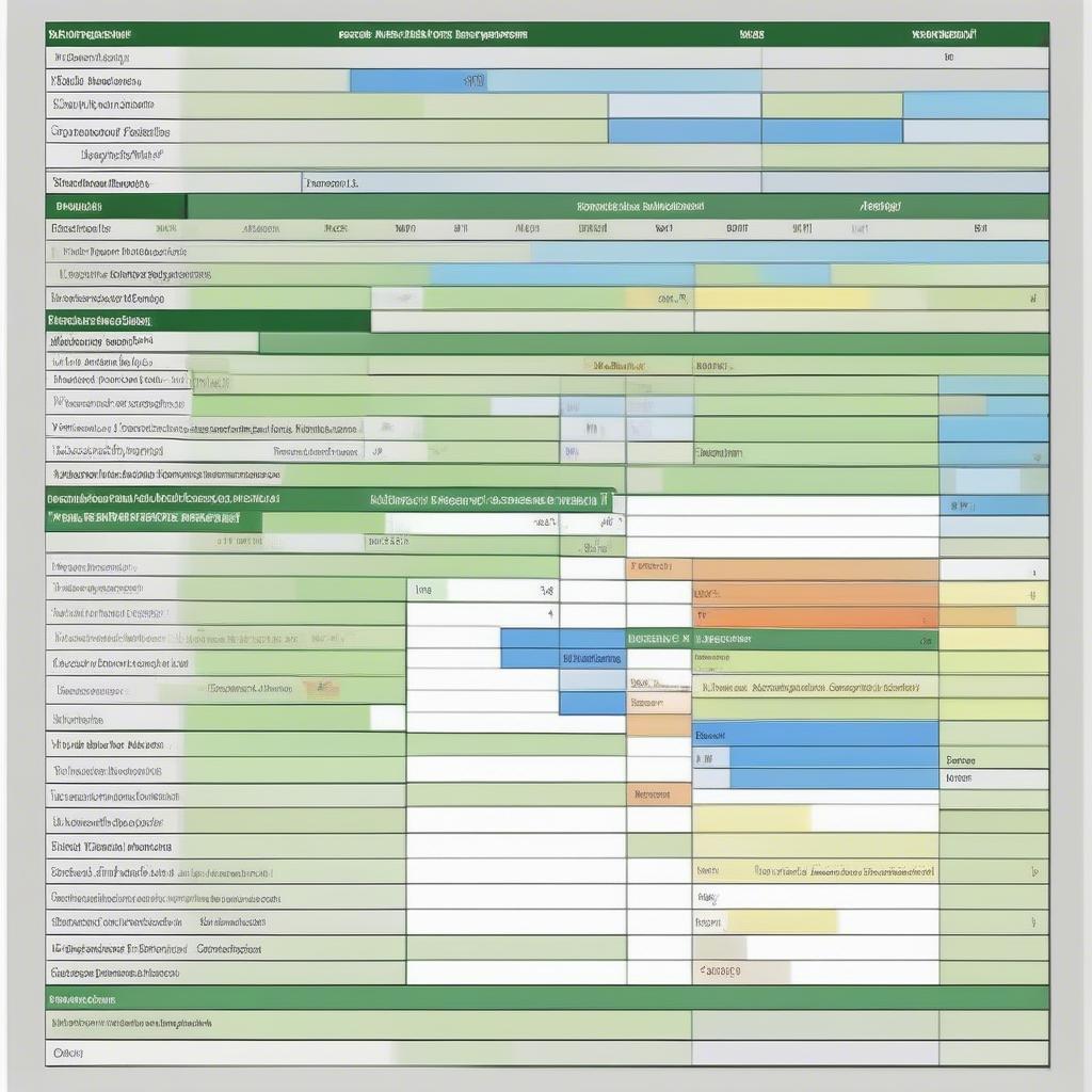 Ví dụ về bảng tính Excel quản lý công việc