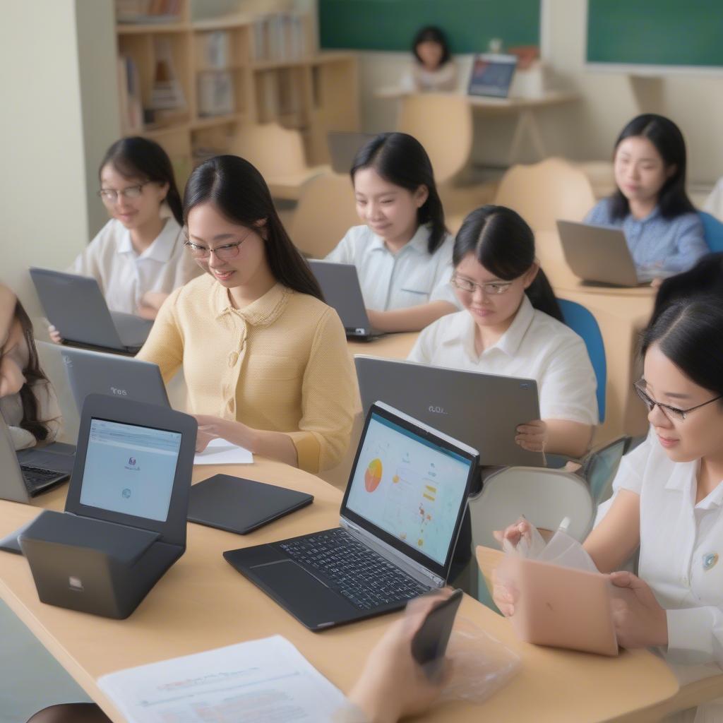 Teachers Using Viettel Software