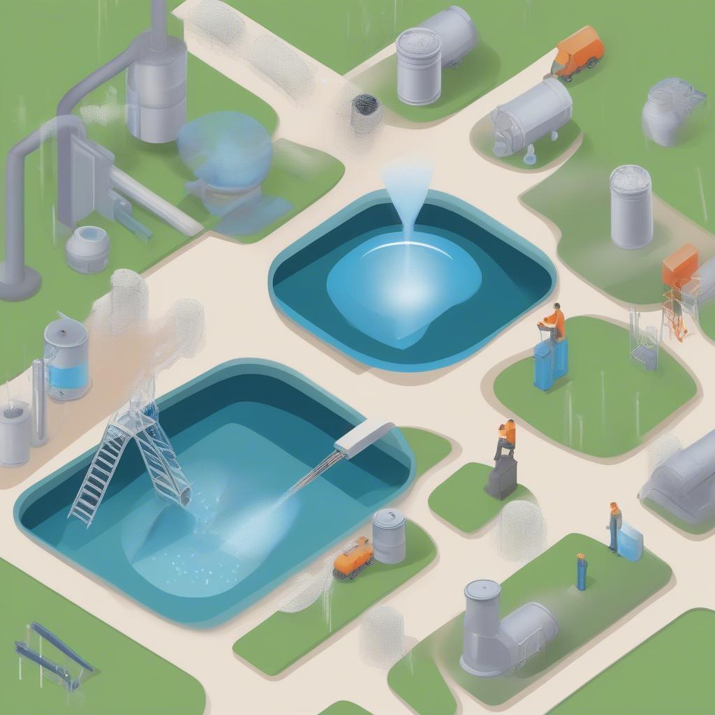 Automated water management process illustration